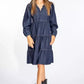 Elegant Dark Blue Denim Flare Dress