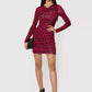 Chic Leopard Texture Dress in Pink and Black