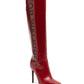 Chic Scarlet Patent Leather Stiletto Boots