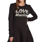 Chic Embossed Logo Cotton Blend Dress