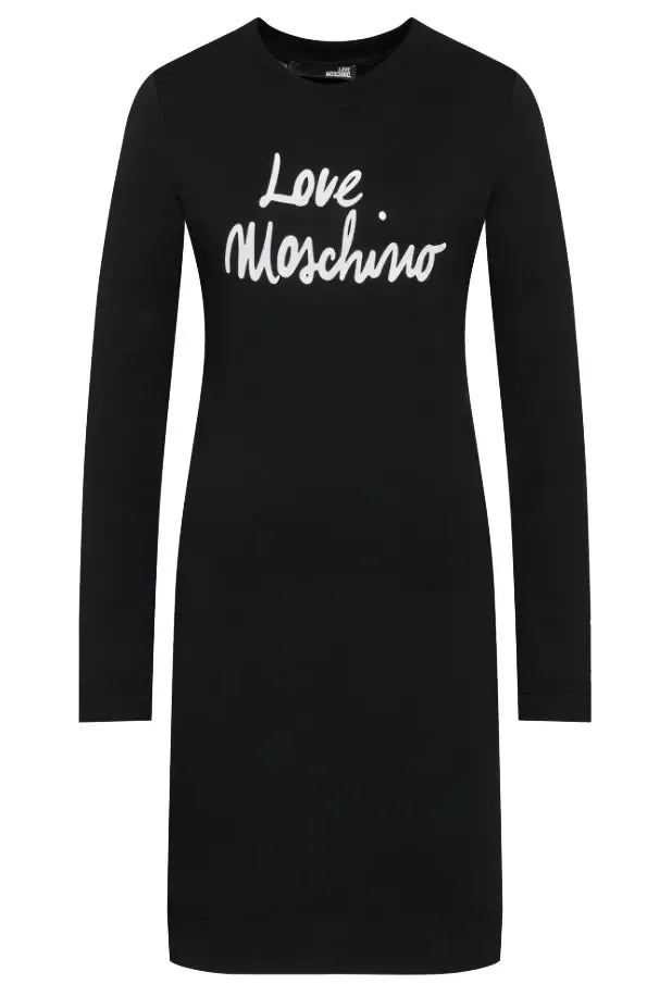 Chic Embossed Logo Cotton Blend Dress