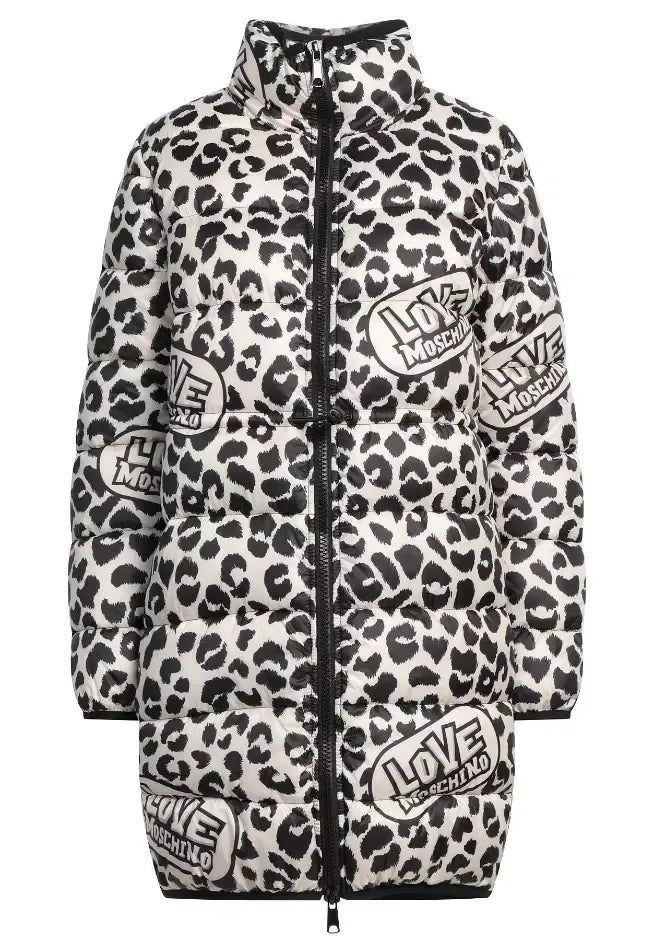 Chic Leopard Print Down Jacket