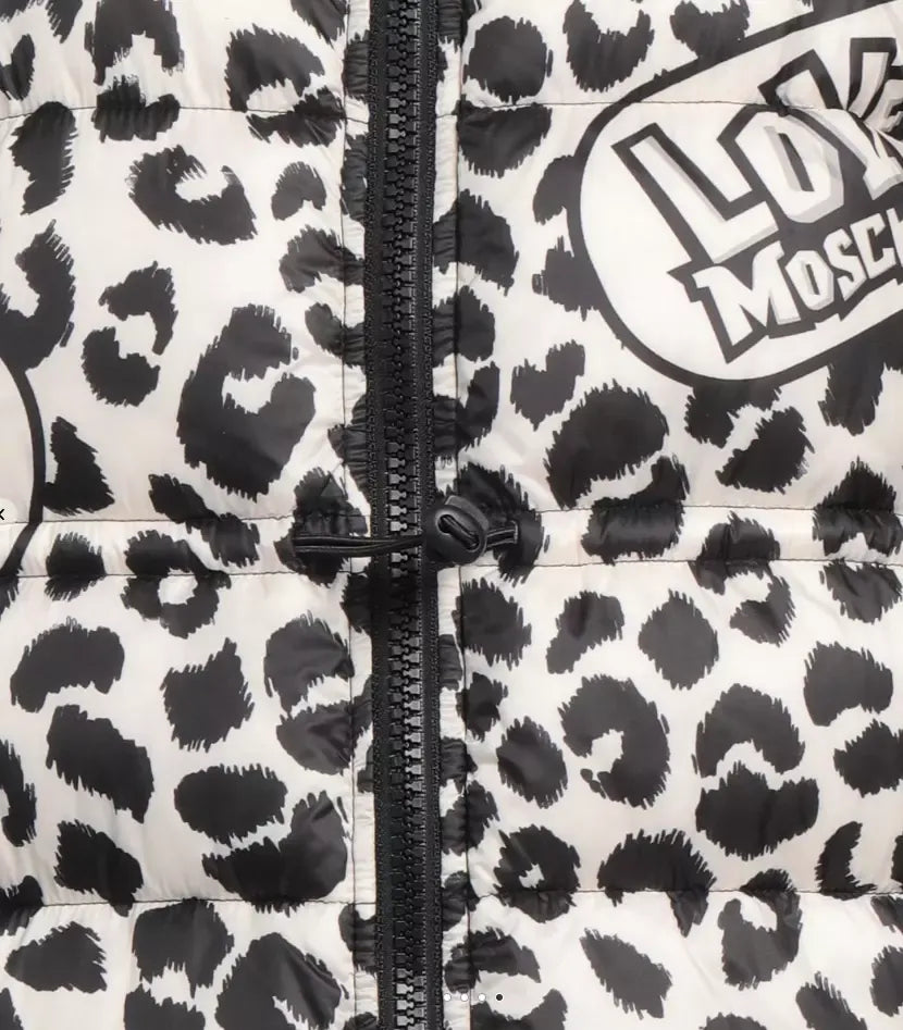 Chic Leopard Print Down Jacket