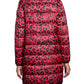Chic Leopard Print Long Down Jacket