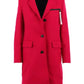 Chic Pink Woolen Coat with Logo Details
