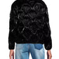 Chic Heart-Adorned Black Down Jacket