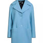 Elegant Light Blue Wool Coat