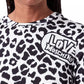 Chic Leopard Print Logo Crewneck Sweater