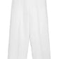 Elegant White Straight Trousers with Pockets