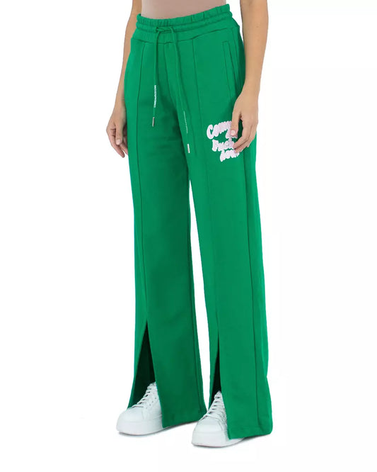 Elegant Green Cotton Sweatpants