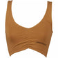 V-Neck Stretch Cotton Top in Brown