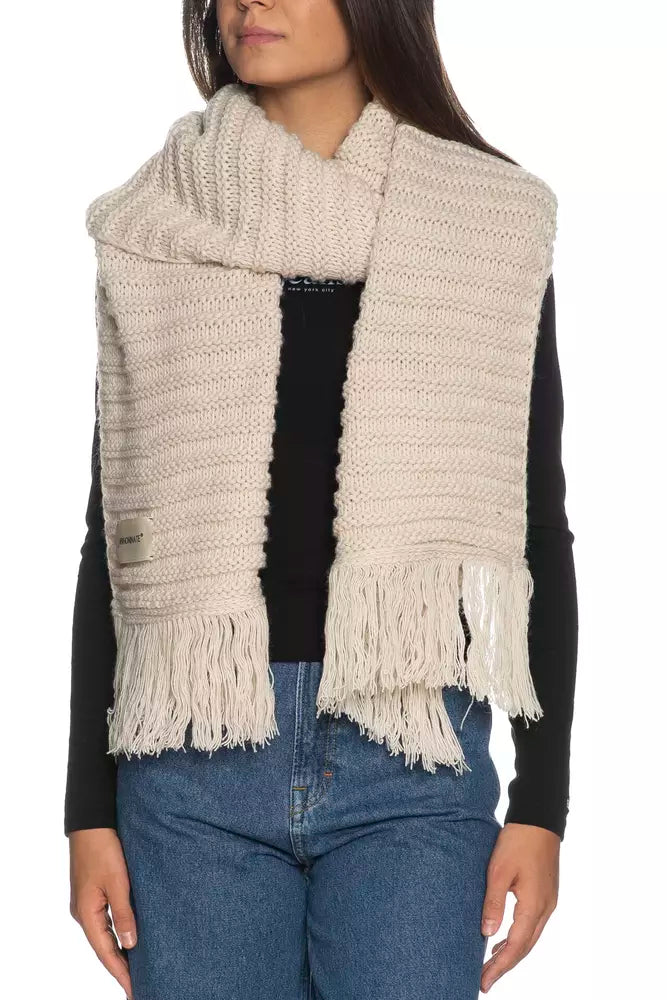 Elegant Long Knit Fringed Scarf