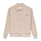 Chic Hazelnut Beige Bomber Jacket - Collegial Style