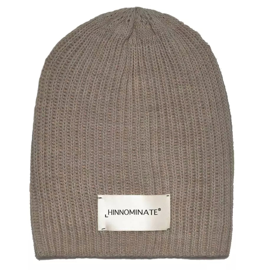 Chic Ribbed Knit Logo Cap