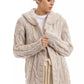 Timeless White Cable Knit Hooded Cardigan
