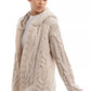Timeless White Cable Knit Hooded Cardigan