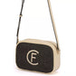 Elegant Black Canvas Shoulder Bag with Chic Accents