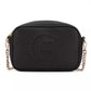 Elegant Black Faux Leather Shoulder Bag