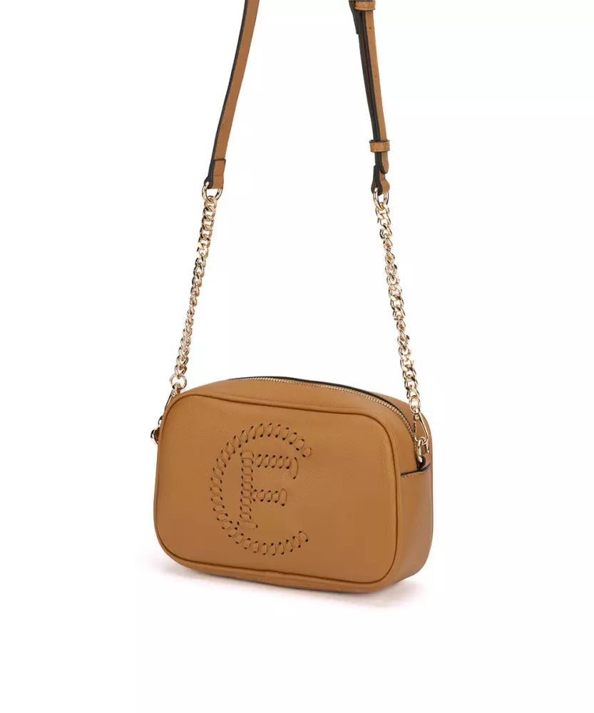 Chic Faux Leather Crossbody with Gold Accents