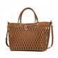 Elegant Faux Leather Weave Handbag
