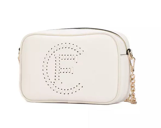 Elegant White Faux Leather Shoulder Bag