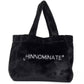 Elegant Faux Fur Shopper Bag with Embroidered Logo
