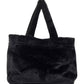 Elegant Faux Fur Shopper Bag with Embroidered Logo