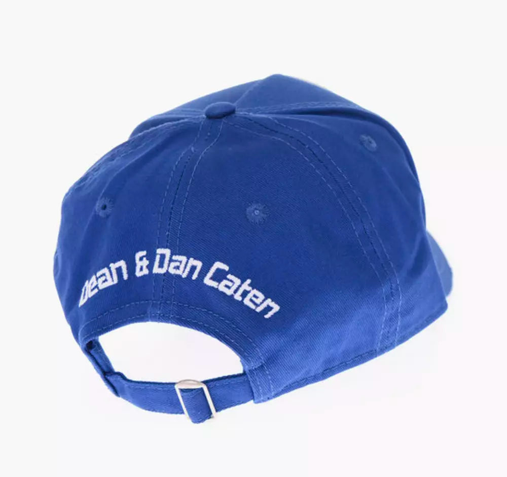 Chic Blue Visor Cap with Logo Patch and Adjustable Fit