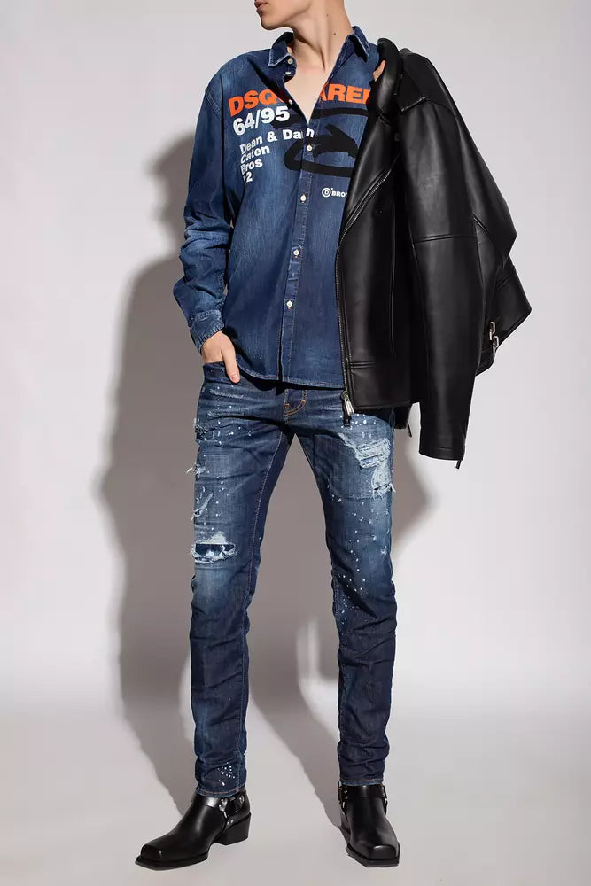 Dark Blue Distressed CoolGuy Denim