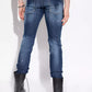 Cool Guy Distressed Tapered Jeans with Splatter Effect