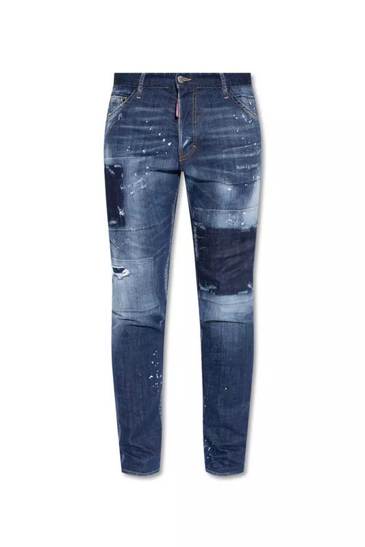 Cool Guy Distressed Tapered Jeans with Splatter Effect