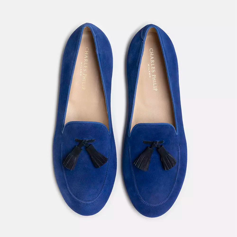 Chic Blue Suede Loafers for the Discerning Gentleman