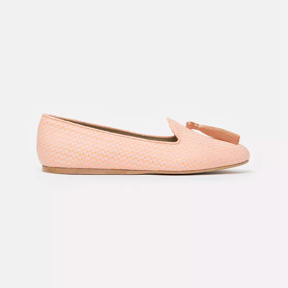 Elegant Pink Silk Alba Loafers