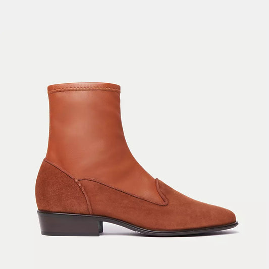 Elegant Suede Ankle Boots in Rich Brown