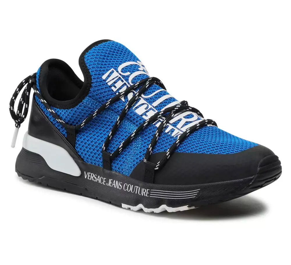 Elegant Black & Blue Nylon Sneakers