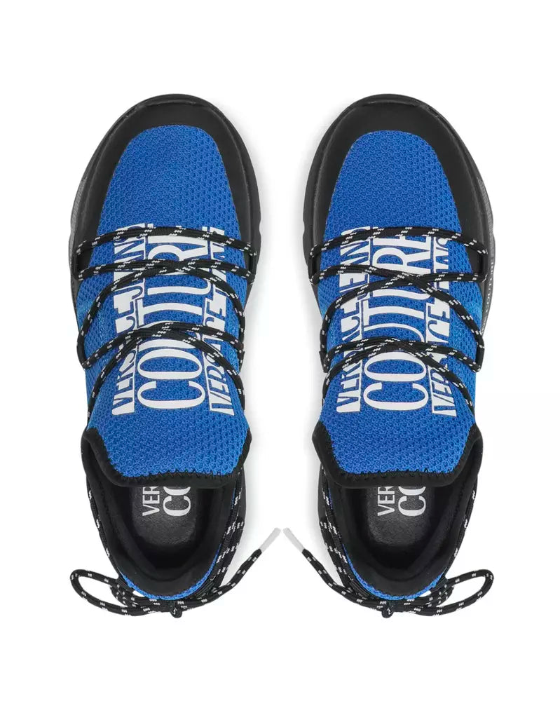 Elegant Black & Blue Nylon Sneakers