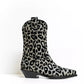 Elegant Black Leopard Texan Boots with Silver Accents