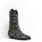 Elegant Black Leopard Texan Boots with Silver Accents