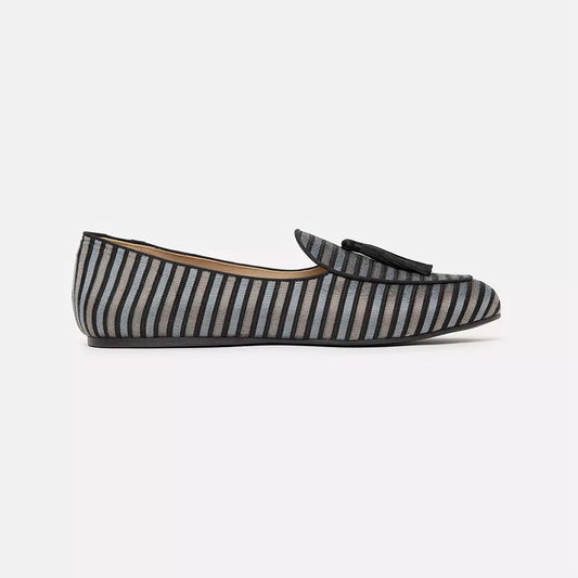 Silvie Camouflage Denim Loafers with Suede Tassel