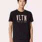 Elegant VLTN Crewneck Cotton T-Shirt in Black