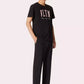 Elegant VLTN Crewneck Cotton T-Shirt in Black