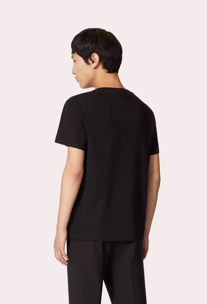 Elegant VLTN Crewneck Cotton T-Shirt in Black