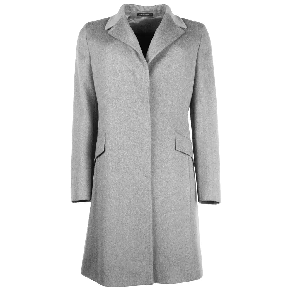 Elegant Italian Virgin Wool Women's Coat