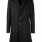 Elegant Black Virgin Wool Men's Coat