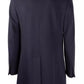 Elegant Dark Blue Wool Men's Coat