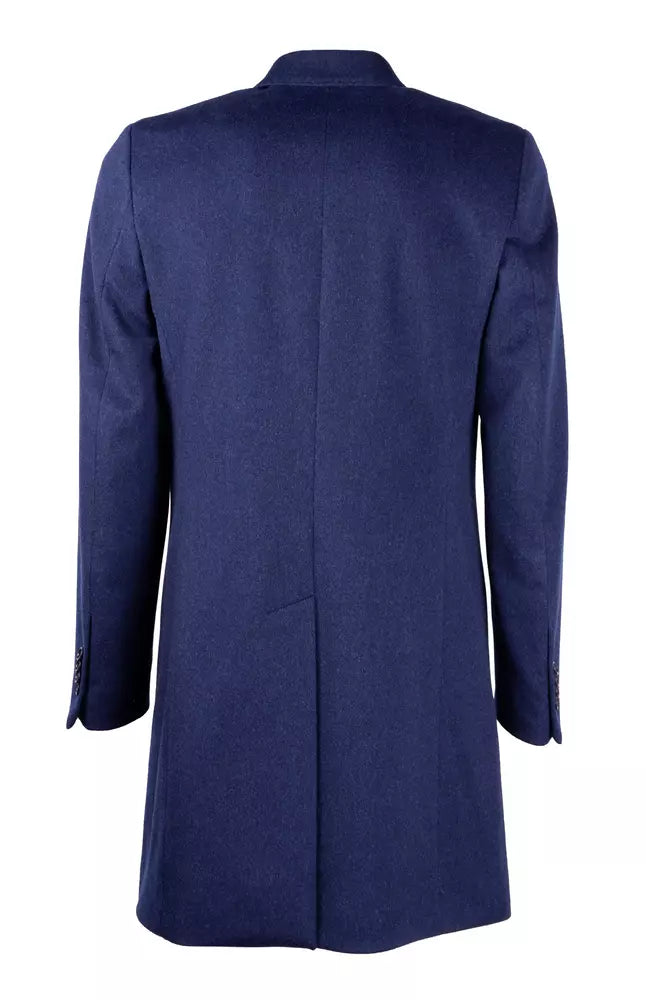 Navy Elegance Wool Coat for Men