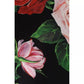 Elegant Rose Print Silk Pants - Slim Fit