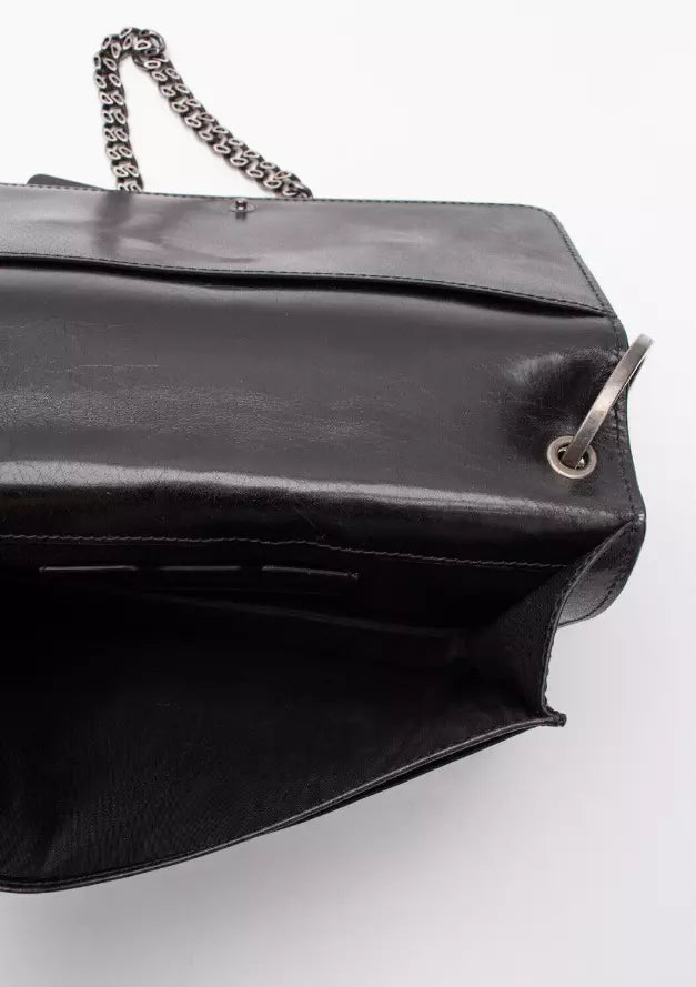 Elegant Calfskin Shoulder Bag with Metal Logo