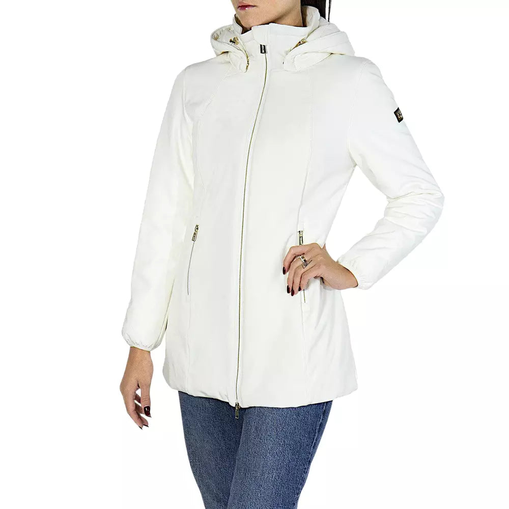 Elegant White Softshell Down Jacket