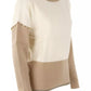 Elegant Crew-Neck Sweater with Metallic Accents